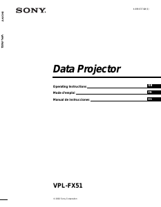 Manual de uso Sony VPL-FX51 Proyector