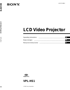 Mode d’emploi Sony VPL-HS1 Projecteur