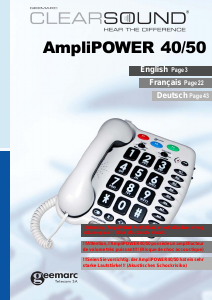 Mode d’emploi Geemarc AmpliPOWER 40 Téléphone