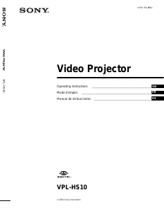 Manual de uso Sony VPL-HS10 Proyector