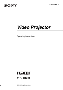 Manual Sony VPL-HS50 Projector