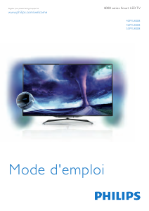 Mode d’emploi Philips 40PFL8008K Téléviseur LED