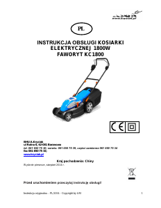 Instrukcja Faworyt KC-1800 Kosiarka