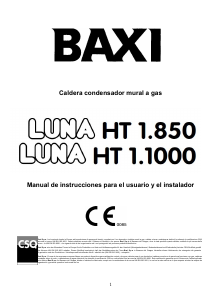 Manual de uso Baxi Luna HT 1.850 Caldera de calefacción central