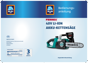 Bedienungsanleitung Ferrex FS-AKS 4030 Kettensäge
