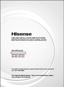 Manual de uso Hisense AP1021HR1GD Aire acondicionado