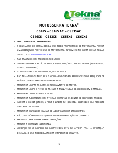 Manual Tekna CS53SAC Motosserra