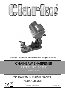 Manual Clarke ECSS2 Chainsaw Chain Sharpener