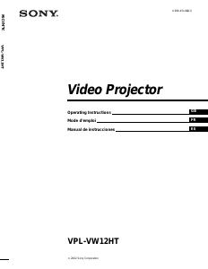 Manual de uso Sony VPL-VW12HT Proyector
