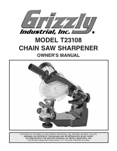 Manual Grizzly T23108 Chainsaw Chain Sharpener