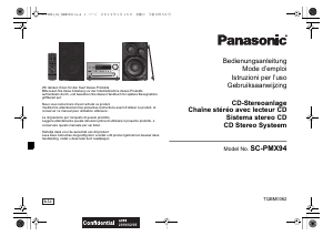 Bedienungsanleitung Panasonic SA-PMX94 Stereoanlage