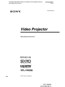 Manual Sony VPL-VW200 Projector