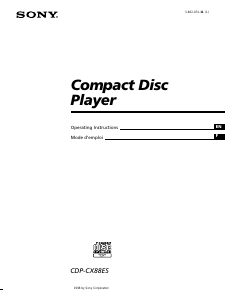 Mode d’emploi Sony CDP-CX88ES Lecteur CD