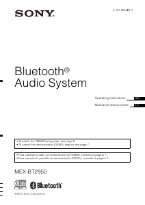 Manual de uso Sony MEX-BT2950 Radio para coche