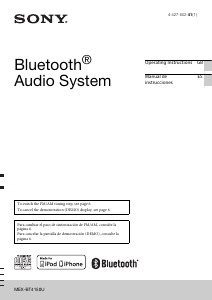 Manual de uso Sony MEX-BT4150U Radio para coche