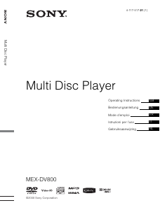 Manual Sony MEX-DV800 Car Radio