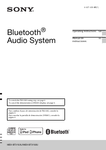 Manual de uso Sony MEX-BT3153U Radio para coche