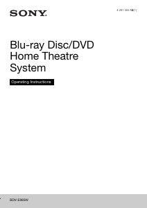 Manual Sony BDV-E985W Home Theater System
