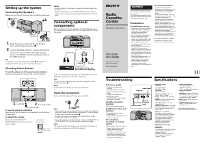 Handleiding Sony CFS-1058 Stereoset
