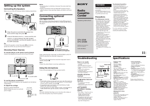 Handleiding Sony CFS-1058S Stereoset