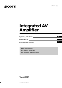 Manual Sony TA-AV561A Amplifier