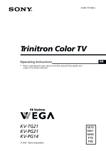 Handleiding Sony KV-PG21M70 Televisie