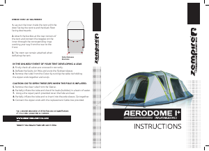 Handleiding Zempire Aerodome I plus Tent