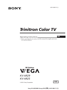 Manual Sony KV-AR25N90 Television