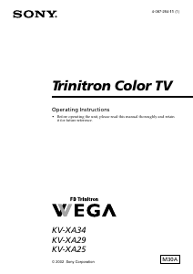 Manual Sony KV-XA29M30A Television