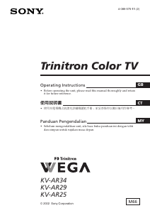 Manual Sony KV-AR25M66 Television