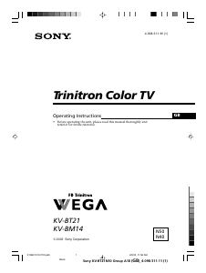 Manual Sony KV-BM14N40 Television