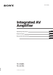 Mode d’emploi Sony TA-VA7ES Amplificateur