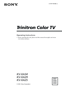Manual Sony KV-XA25M84 Television