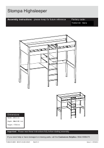 Manual de uso Stompa Uno nero Cama alta