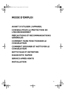 Mode d’emploi Whirlpool AFG 8053/S Congélateur