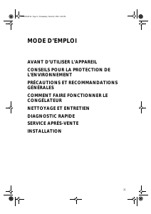 Mode d’emploi Whirlpool AFG 8220 NF Congélateur