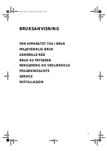 Bruksanvisning Whirlpool AFG 8310 NF UP FR Fryser