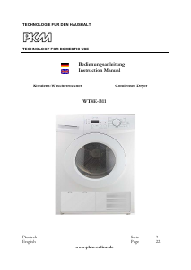 Manual PKM WT8E-B11 Dryer