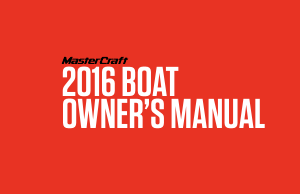 Manual MasterCraft X20 (2016) Boat