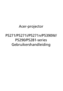 Handleiding Acer P5281 Beamer