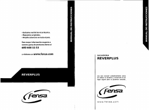 Manual de uso Fensa Reverplus 6470 S Secadora