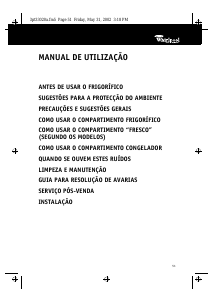 Manual Whirlpool ARC 7820 Frigorífico combinado