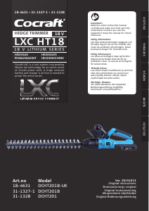 Manual Cocraft LXC HT18 Hedgecutter
