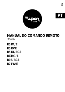 Manual Nipon R11HG/E Comando remoto