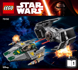 Bruksanvisning Lego set 75150 Star Wars Vaders TIE advanced mot A-wing starfigher