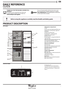 Manual Whirlpool BSNF 8152 OX Fridge-Freezer