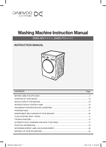 Manual Daewoo DWD-MV1221 Washing Machine