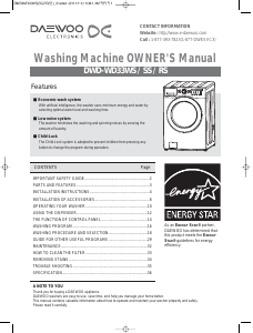 Manual Daewoo DWD-WD33RS Washing Machine