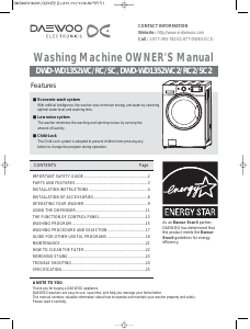 Manual Daewoo DWD-WD1352RC Washing Machine