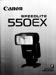 Mode d’emploi Canon Speedlite 550EX Flash